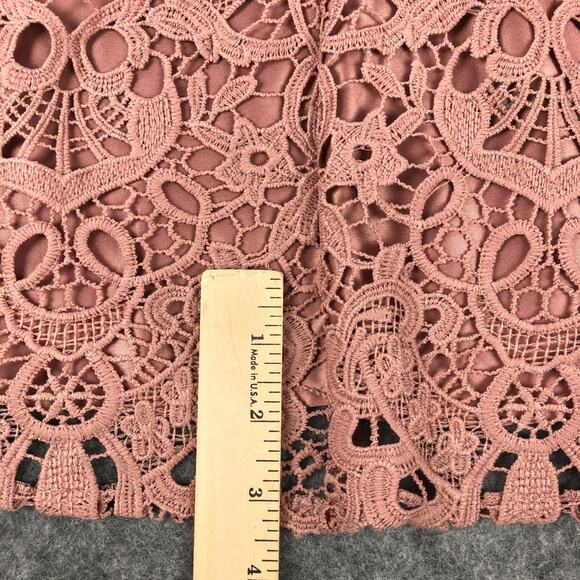 Two Sisters Dress Size 8 Blush Pink Floral Lace Overlay High-Low Sweetheart Neck - Picture 15 of 16